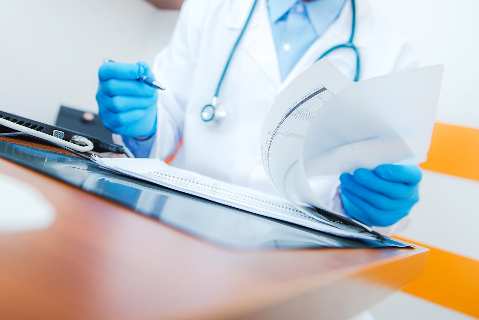 doctor working at desk