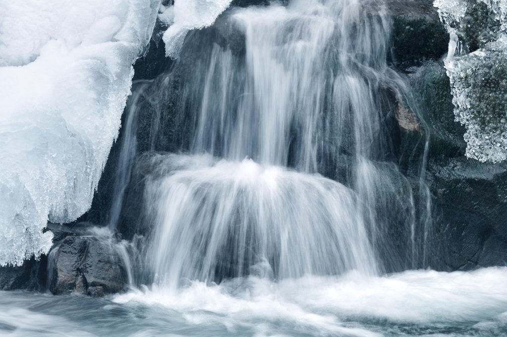 frozen waterfall in winter