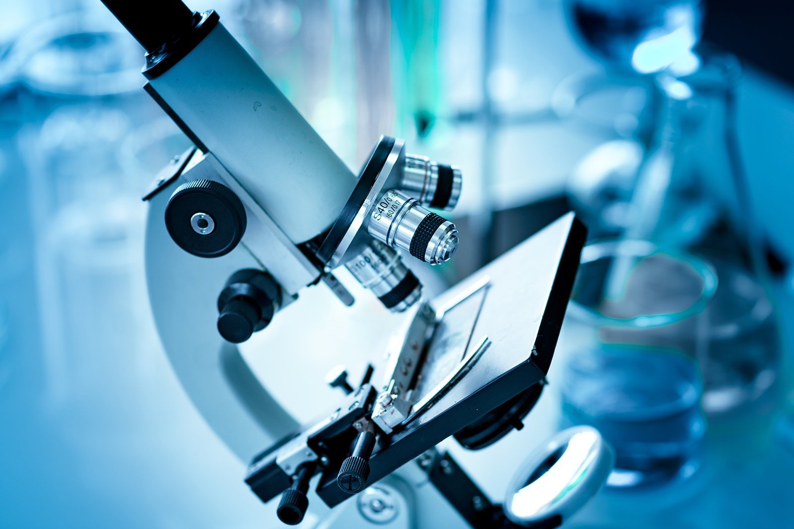 microscope in medical lab