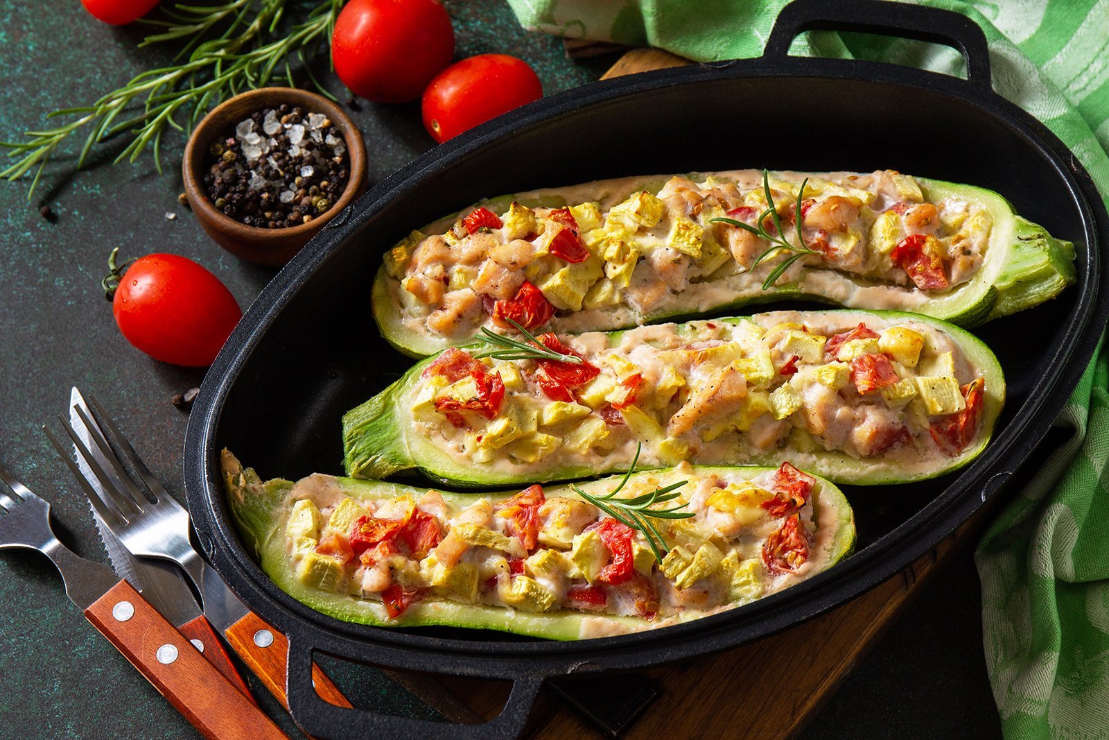 Zucchini Turkey Taco Boats