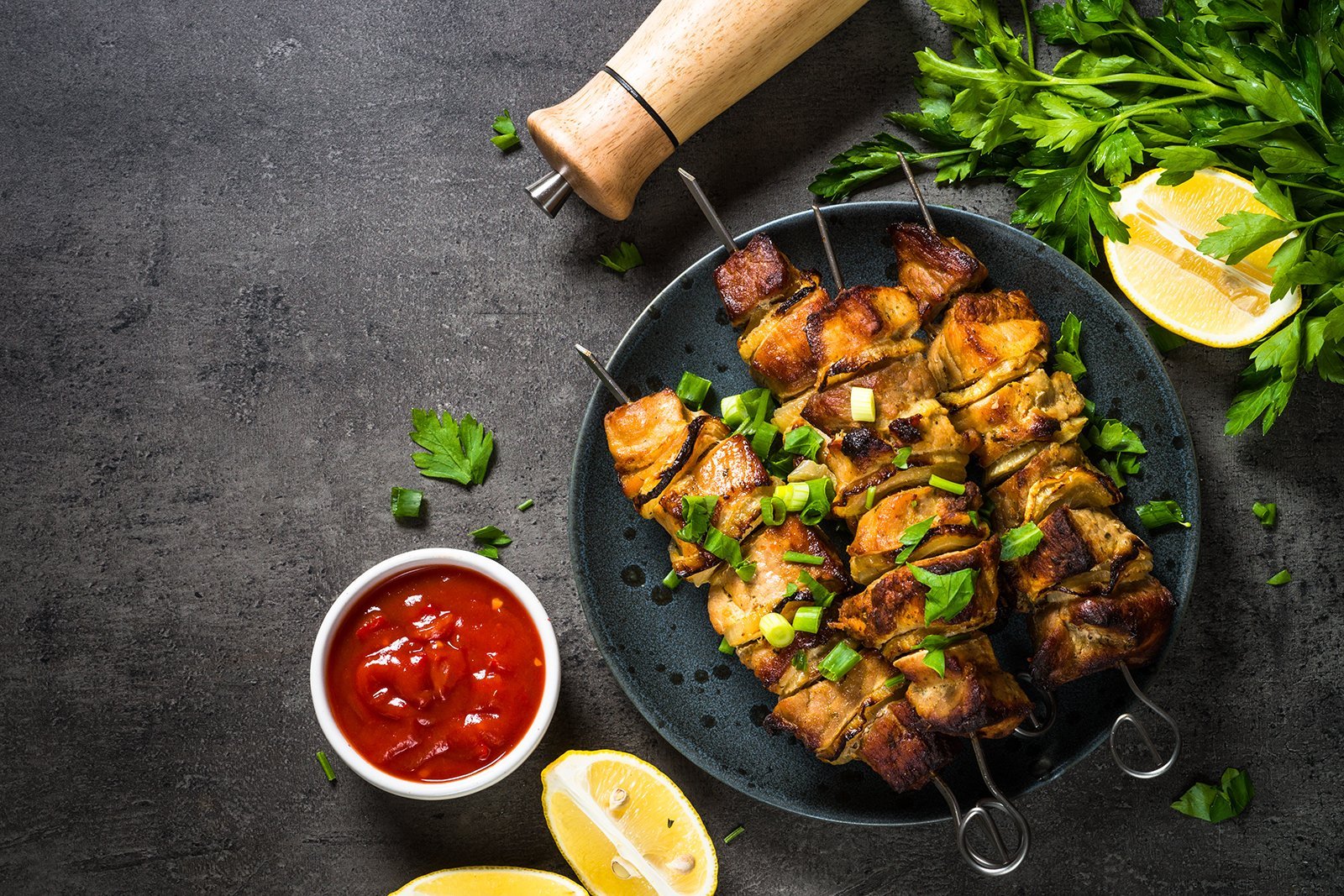 Peach & Basil Chicken Skewers