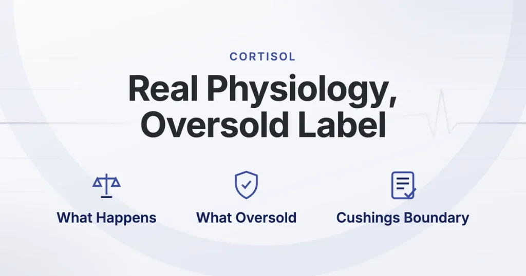 Cortisol. Real Physiology, Oversold Label. What Happens, What Oversold, Cushings Boundary