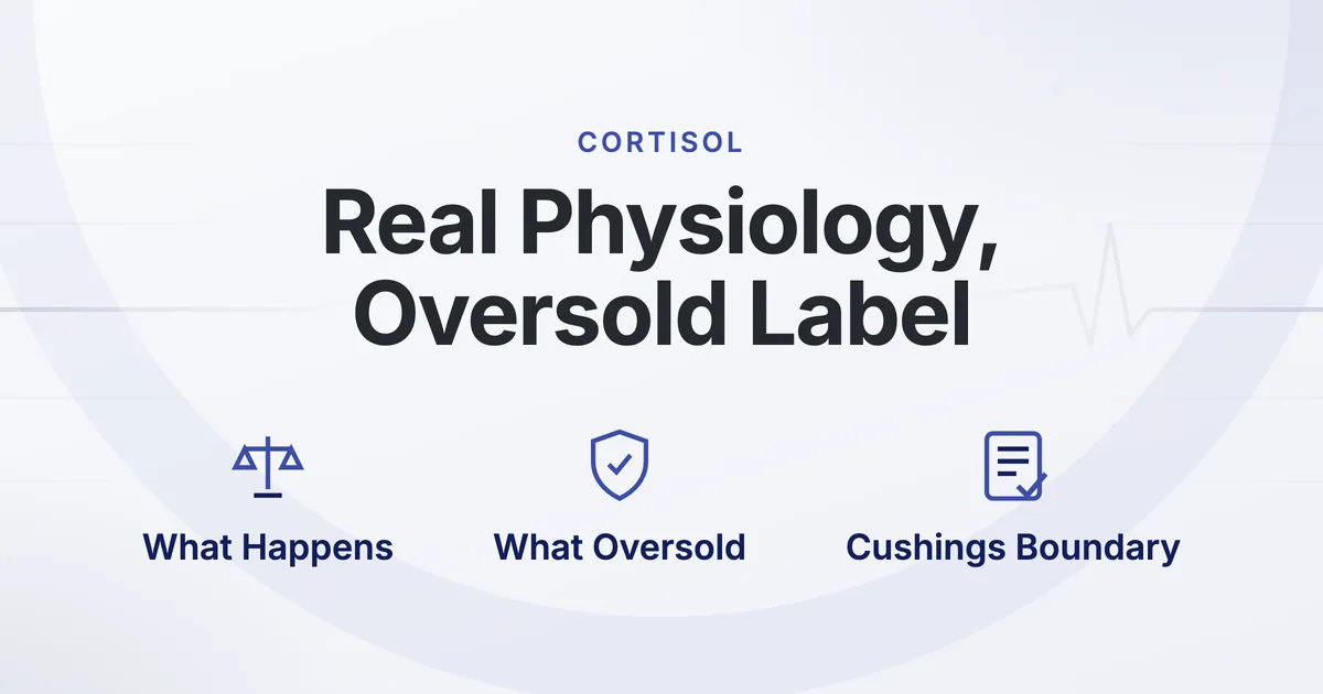 Cortisol. Real Physiology, Oversold Label. What Happens, What Oversold, Cushings Boundary